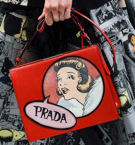 prada comic print bowler bag|Prada Spring/Summer 2018 Bag Collection Features Comic Prints.